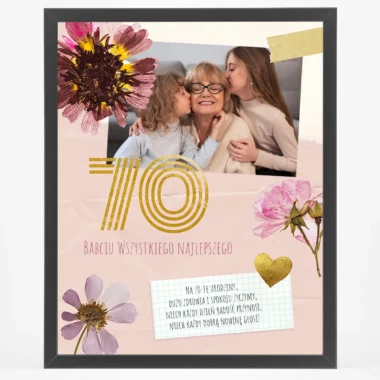 Plakat na 70 urodziny dla babci 50x70 cm