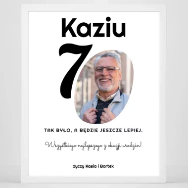 Personalizowany plakat na 70 urodziny ze zdjęciem